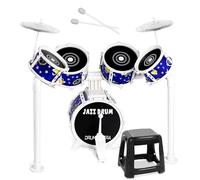 Verdantree Kids Drum Kit, Junior Jazz Drum Set Toddler Toy 5 Drums with Stool Pedal Cymbal and Drumsticks Beginners Musical Instrument Percussion Holiday Birthday Educational Gift for Boys Girls, Blue
