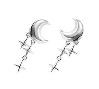 VERDANVERSE 1 Pair Dangle Drop Earrings for Women Moon Star Tassels Jewelry Elegant Lightweight Design for Daily Wear Handcrafted Sterling Silver Fashion Accessory for Any Outfit