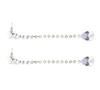 VERDANVERSE 1 Pair Delicate Teardrop Dangle Earrings Long Chain Ear Accessories Zirconia Pendant Design for Birthdays Weddings and Parties