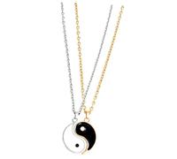 VERDANVERSE 1 Pair Ying Yang Necklaces for Couples Stainless Steel Matching Jewelry Delicate Pendant Design for Lovers Intimate Relationship Accessory