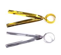 VERDANVERSE 100pcs Colorful Metallic Bread and Candy Ties for Bags to Tie Environmental Friendly PVC Wire Shiny Party and Gift Bag Fasteners in Silver Blue Red and Gold
