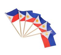 VERDANVERSE 100pcs Philippines Flag Fruit Picks Cake Decor Dessert Appetizer Toppers Party Food Sticks for Cupcakes and Snacks