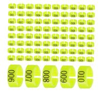 VERDANVERSE 100pcs Pigeon Leg Bands Fluorescent Green Identification Rings with Secure Clasp for Small Birds and Poultry Management and Clear Marking Tags