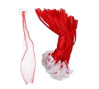 VERDANVERSE 100Pcs Reusable Mesh Produce Bags Red Thickened Net Storage for Vegetables and Fruits with White Label Breathable Fresh Keeping Food Storage Bags for Home and Grocery Use