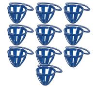 VERDANVERSE 10Pcs Blue Hanging Bird Seed Basket Fruit Vegetable Feeder with Egg Collecting Tray for Small Birds Parrots Cage Feeding Supplies