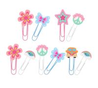 VERDANVERSE 10pcs Cartoon Hippy Paper Clips Vintage Style Bookmarks Small Decorative Paperclip Ornaments for Boys and Girls Reading and Office Paperwork Organization Random Style