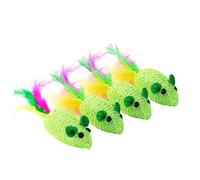 VERDANVERSE 10pcs Green Woven Mouse Toy Interactive Cat Toy Natural Wicker Material Sturdy Cat Woven Mouse for Indoor Play and Exercise