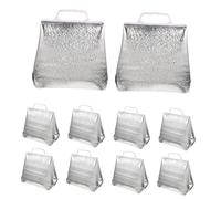 VERDANVERSE 10Pcs Large Capacity Insulated Grocery Thermal Bags Portable Food Storage Bags for Picnic Shopping Travel with Thick Reinforced Pearl Cotton and Aluminum Foil for Fresh and Hot