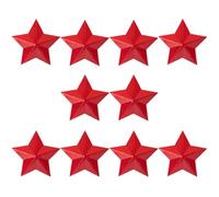 VERDANVERSE 10pcs Red Aluminum Five-pointed Star Badges 4cm Vintage Style Brooch Pins for Veterans Day Party Supply and Travel Souvenir Accessories