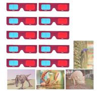 VERDANVERSE 10PCS Red Cyan Paper Glasses for Movies Tv Shows Classroom Science Experiments Lightweight Cardboard Frame with Enhanced Clarity and Fit for Group Entertainment and Photo Viewing