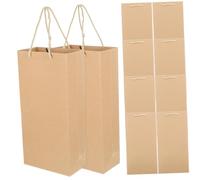 VERDANVERSE 10Pcs Thick Paper Wine Bags with Handles Portable Pouches for Single Bottle Reusable Wine Packaging for Christmas Parties and