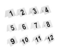 VERDANVERSE 12pcs Acrylic Number Marker Sign V Shaped Table Number Tents for Restaurant Party Games Crime Scene Props Reusable System