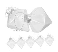 VERDANVERSE 12pcs Rhombus Christmas Ball Fill DIY Hanging Ornament Clear Baubles Clear Christmas Balls Simple Shape Decorations Decorative Bauble Size Transparent Plastic