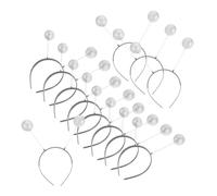 VERDANVERSE 12pcs Silver Glitter Ball Head Boppers Martian Antenna Headbands for Women Non-slip Hair Bands Party Costume Accessories for Halloween Cosplay and Themed Events