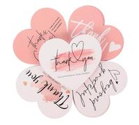 VERDANVERSE 150pcs Heart Shaped Pink Thank You Cards for Wedding Shower Small Business Delicate Gift Tags for Presents and Customer Appreciation Premium Paper Greeting Cards
