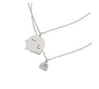 VERDANVERSE 1pair Couple Ghost Charm Necklace Cute Pendant Jewelry for Delicate Design for Special Occasions Material Relationship