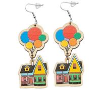 VERDANVERSE 1Pair Wooden Balloon Drop Earrings for Women Lightweight Dangle Earrings for Daily Wear and Special Occasions Charming Idea for Festivals and Holidays