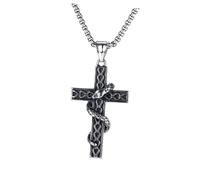 VERDANVERSE 1Pc Retro Cross Pendant Necklace Stylish Titanium Steel Sweater Chain Accessory for Men Women for Daily Wear and Special Occasions for Birthdays and Holidays