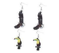 VERDANVERSE 2 Pairs Bird Earrings Hummingbird Pigeon Eagle Owl Parrot Ear Drops Lightweight Decorative Ear Jewelry for Party Accessory