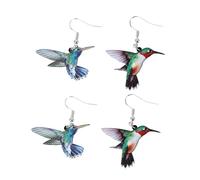 VERDANVERSE 2 Pairs Bird Shape Ear Drop Earrings for Women Hummingbird Pigeon Owl Parrot Design Lightweight Wedding Ear Drops Comfortable and Animal Jewelry Gift
