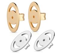 VERDANVERSE 2 Pairs Heavy Earring Support Backs with Gold Plating Silicone Copper Ear Backs for Secure Hold Lightweight Comfortable Suitable for Studs Hoops Dangle Earrings