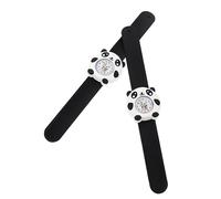 VERDANVERSE 2 Pcs Bendable Silicone Children Watch Panda Cartoon Design Kids Student Wristwatch for Boys and Girls Portable Children's Silicone Band