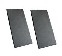 VERDANVERSE 2 Pcs Heat Resistant Black Food Plates Multipurpose Sushi Display Trays for Serving Sushi Sashimi Desserts and Steaks Reusable Natural Material Plates for Dining and Food