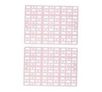 VERDANVERSE 2 Pcs Pink Plastic Rabbit Foot Mats with Fixed Tabs for Pet Cages PVC Non Slip Gridded Pads to Prevent Waste Contact Suitable for Rabbits Guinea Pigs Chinchillas and Pets