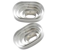 VERDANVERSE 2 Sets Oval Cookie Cutters Stainless Steel Baking Moulds for Crisp Edges Pastry Chef Tools Mini Biscuit Molds for Cookies Sandwiches Tartlets and DIY Baking