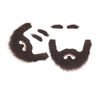VERDANVERSE 2 Sets Realistic Fake Beard and Mustache Set with Eyebrows for Men Costume Brown Facial Hair Props for Christmas Halloween Parties Cosplay and Themed Dress Up