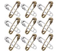 VERDANVERSE 20 Pcs Decorative Skull Safety Pins Punk Brooches 10 Antique Silver + 10 Antique Bronze Metal Pins for Sewing Quilting Gothic Clothing Accessories