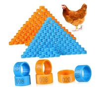 VERDANVERSE 200pcs Chicken Leg Bands Poultry Foot Rings Clip Identification Bands for Birds Pigeons Ducks Hens with Orange Blue for Easy Breed Classification