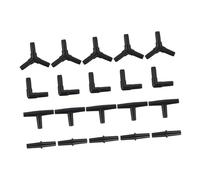 VERDANVERSE 20pcs Aquarium Air Pump Accessories Kit with I, T, L, Y Connector Fittings Black Hose Splitter for Fish Tank Aeration