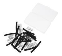 VERDANVERSE 20pcs Black Wig Clip Accessory Comb Design, Plastic and Fabric Material, Fastens Hats Securely, for Hair Styling and Wig Fixing