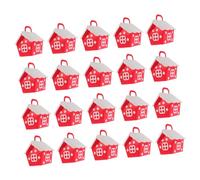 VERDANVERSE 20pcs Christmas Candy Box Small Storage Boxes with Lids Christmas Candy Bag Decorations Treat Holiday Containers for Clear Large Gifts Red Paper