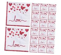 VERDANVERSE 20pcs Love Print Paper Napkins for Valentine's Day Wedding Parties Heart Design Reusable Guest Towels Absorbent Elegant Table Decor