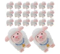 VERDANVERSE 20pcs Miniature Resin Sheep Figurines White Statues for Moss Micro Landscape and Flower Pots Universal Display Versatility and Herd Arrangement Creativity for Mini