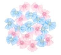 VERDANVERSE 20pcs Pet Bowtie Hairbands with Rhinestone Pearls Decorative Small Dog Headdress for Festival Halloween Grooming Bows Puppy Hair Accessories for Cats Rabbits