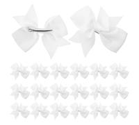 VERDANVERSE 24pcs Girl Hair Clips White Grosgrain Ribbon Bow with Elastic Alligator Clip for Infants Featuring Smooth Rounded Surface, for Photoshoots and Holiday Events