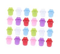 VERDANVERSE 24pcs Silicone Tongue-shaped Wine Charms Colorful Reusable Cup Markers Wine Glass Accessories for Parties and Gatherings