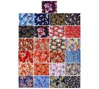 VERDANVERSE 25 Sheets DIY Cotton Craft Fabric with Floral Pattern, Plain Weave Cotton Material for Sewing and Quilting, Comfortable Touch Multi-Colour Fabric for Crafting and Making Hair Clips