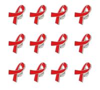 VERDANVERSE 25pcs Awareness Ribbon Lapel Pin Red Ribbon Awareness Brooch Pins Elegant Design Zinc Alloy Reminding Individuals to Prioritize Wellbeing Stylish Sturdy Women Daily Activities