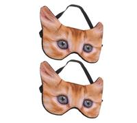 VERDANVERSE 2pcs Animal Cartoon Eye Mask Cat Eye Sleep Mask for Women Blackout Blindfold