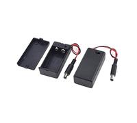 VERDANVERSE 2pcs Battery Case Box with Cover and Off Switch Male Plug Connector Portable Lightweight Battery Storage Protector with Spring Clip Design for Power Supply Random Color
