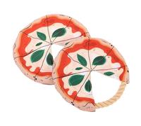 VERDANVERSE 2pcs Bite-resistant Dog Flying Disc Cotton Rope Pizza Shape Flyer for Outdoor Training and Active Tossing Interactive Fetch for Puppies and Adult Dogs