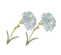 VERDANVERSE 2pcs Blue Alloy Flower Brooch Pin Elegant Carnation Lapel Clips for Womens Sweaters Cardigans Dresses and Scarves Durable Shirt Accessories for Gifts