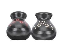 VERDANVERSE 2Pcs Ceramic Dry Ice Cups Japanese Style Artistic Sashimi Containers for Sushi Presentation Practical White Red Cherry Blossom Design Suitable for Home Restaurant Hotel Decor