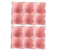 VERDANVERSE 2pcs Ceramic Egg Holder with Shockproof Kitchen Storage Tray for Refrigerator Slip Bottom Egg Container in Pink Compact Design