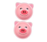 VERDANVERSE 2pcs Ceramic Pet Food Bowls for Hamsters Smooth Surface Water and Food Containers Non Tip Cute Animal Head Design Easy to Clean Pet Feeding Accessories