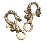 VERDANVERSE 2Pcs Chinese Style Brass Keychain Clasp Heavy Duty Keychain Buckle with Dragon and Supply for Men Portable and Practical Key Holder for Keys and Accessories